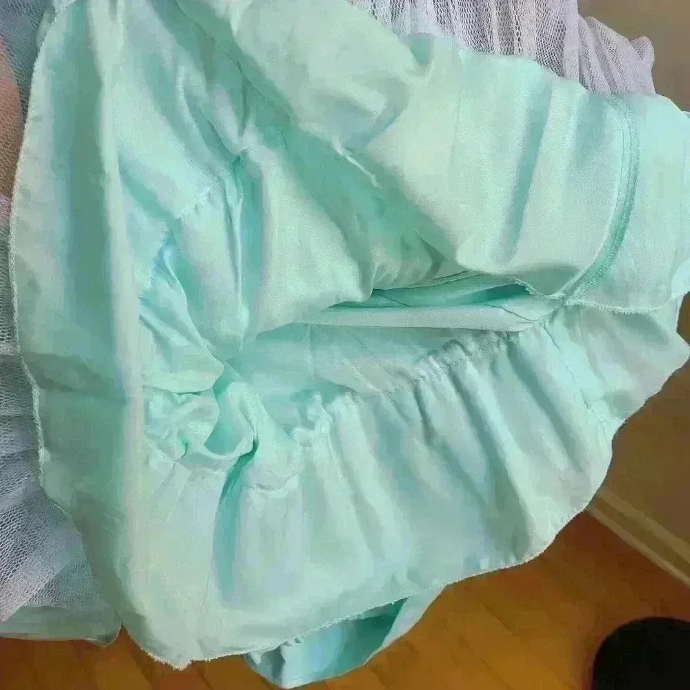Princess Faith Satin Girl's Dress Shorts Turquoise 24M Satin Sleeveless NWOT